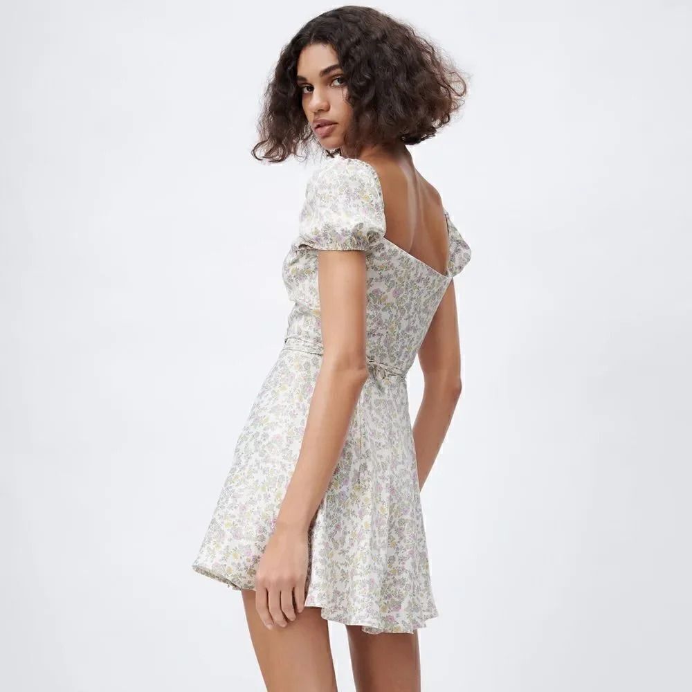 ZARA SATIN EFFECT PRINT DRESS - Picture 4 of 15